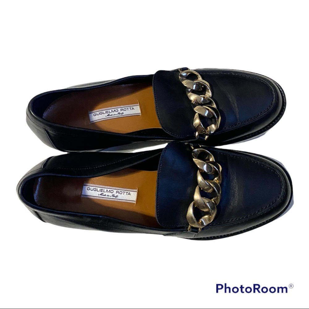 Vero Cuoio  Black Leather Women’s Sz 36 Black Loafers